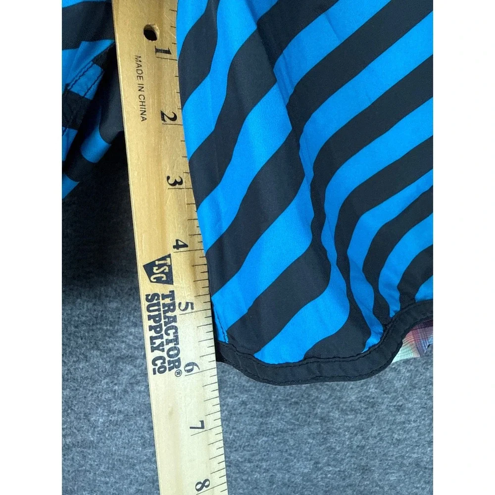 Modern Amusement Mens‎ Reversible Board Shorts Blue Black Striped Plaid Size 32